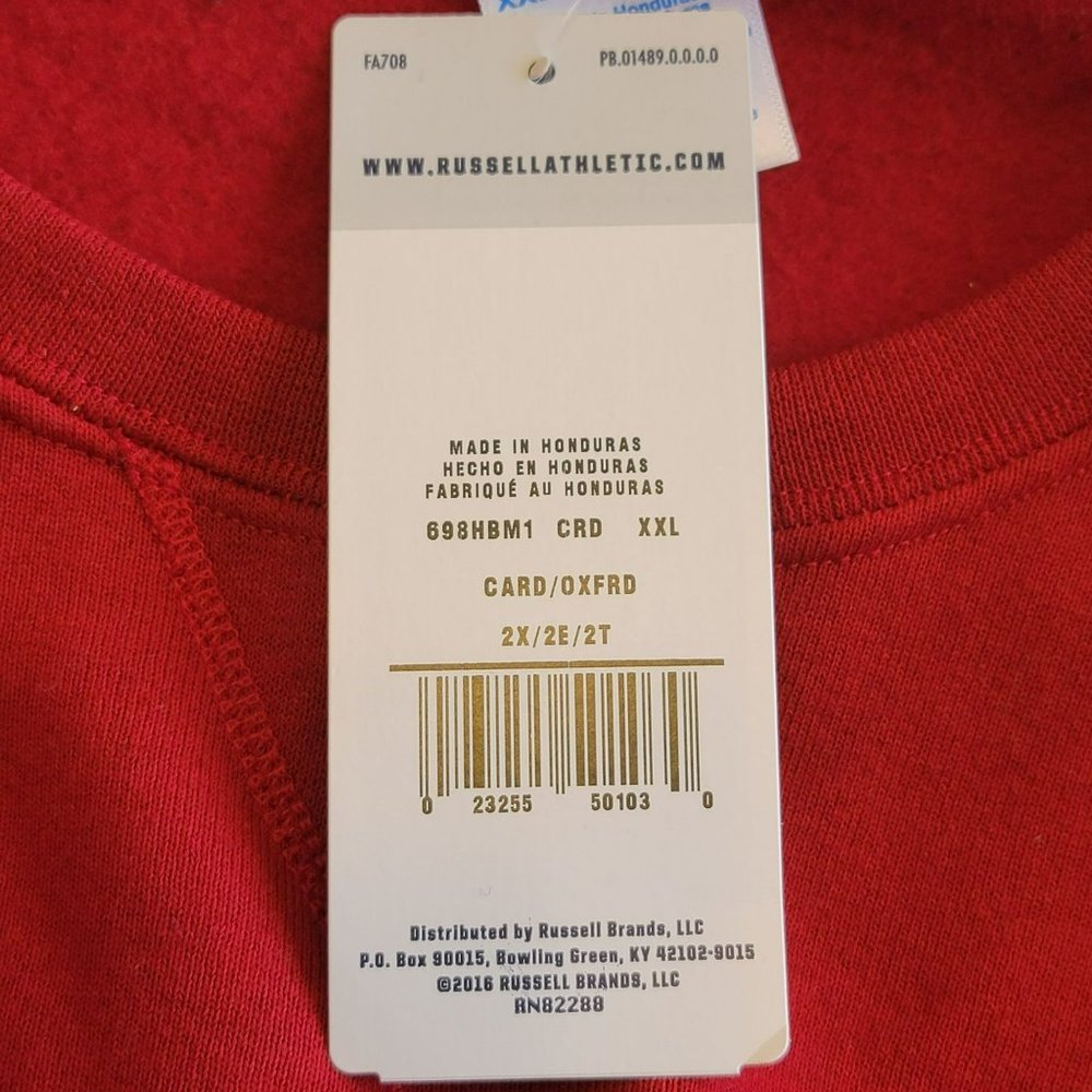 Russell Athletic Men's XXL Cardinal Red Pullover Sweatshirt NWT - Picture 5 of 11